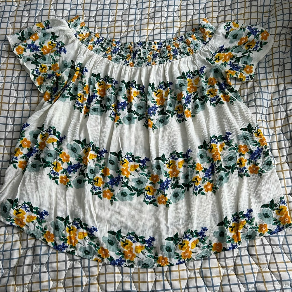 Old navy floral off the shoulder top large